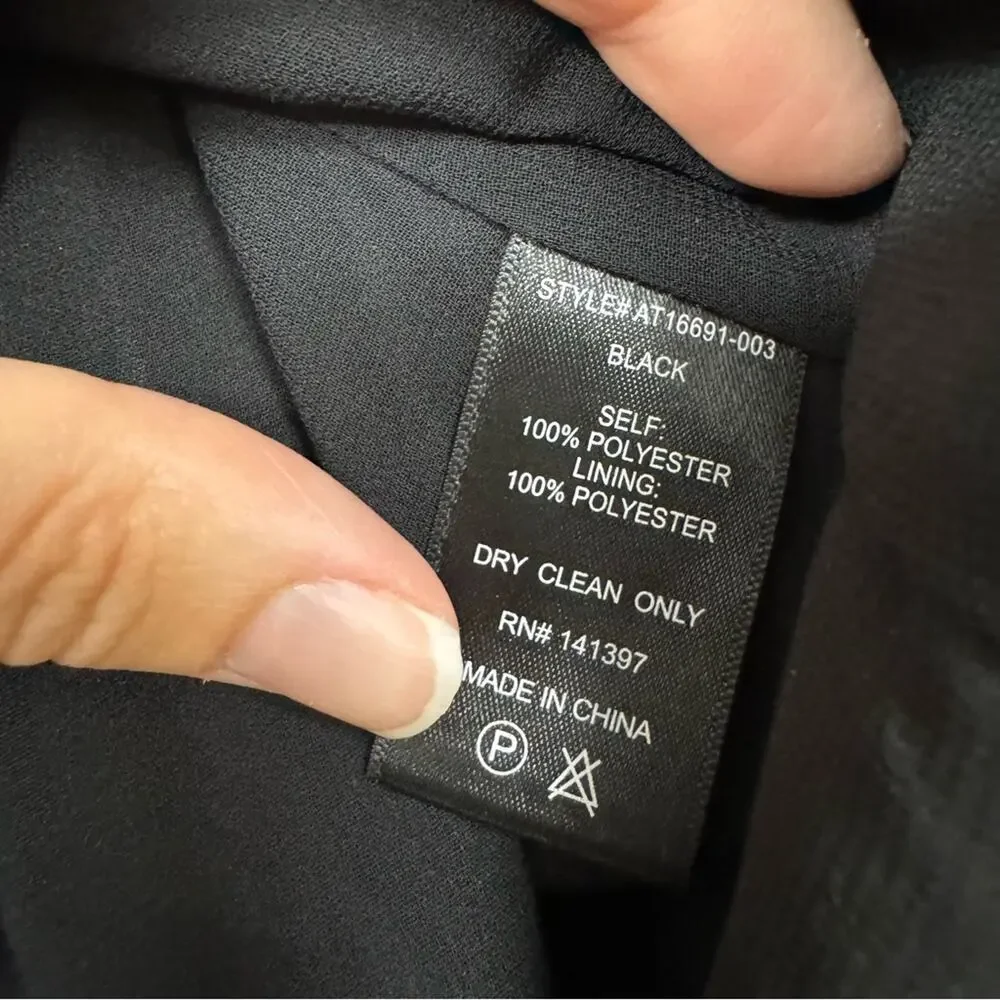 Astr The Label Satin Short Sleeve Blouse Womens XS Bubble Hem Puff Sleeve Shirt